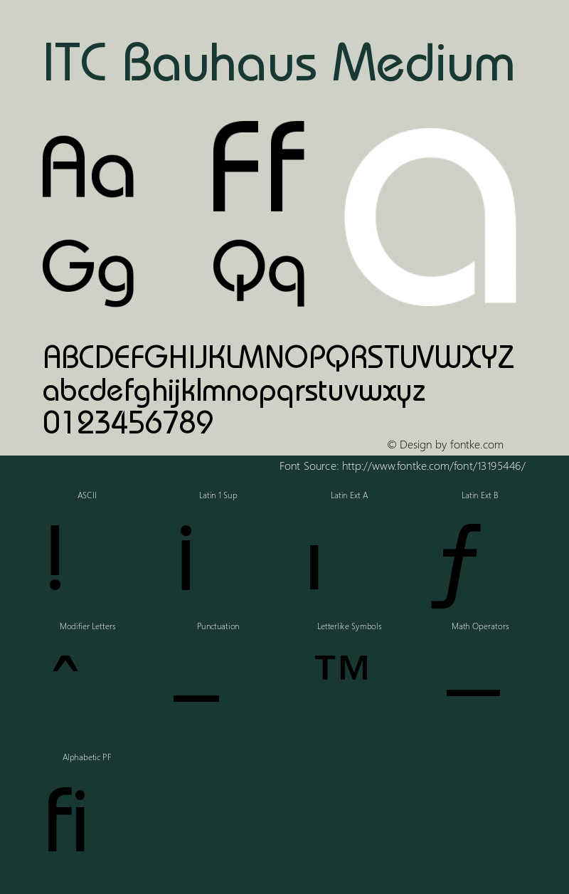 ITC Bauhaus Medium Version 003.001 Font Sample