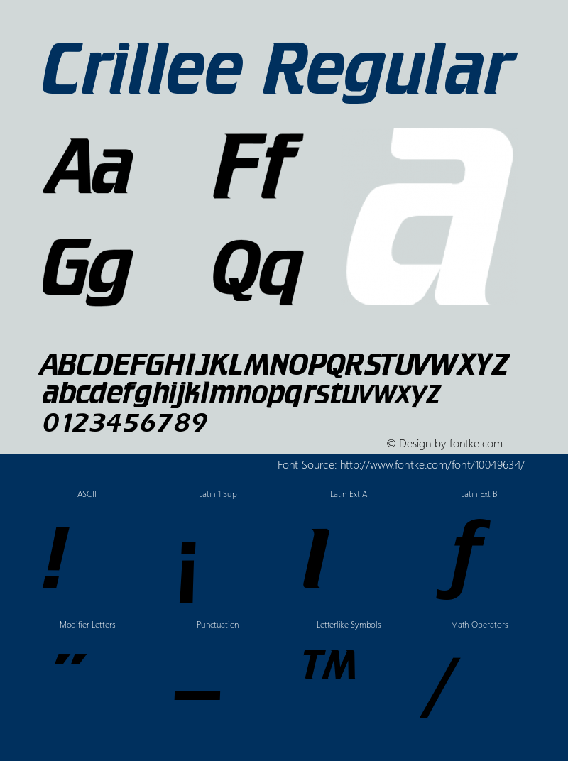 Crillee Regular Converted from F:\WINDOWS\TTFONTS\CRILLEE.TF1 by ALLTYPE Font Sample