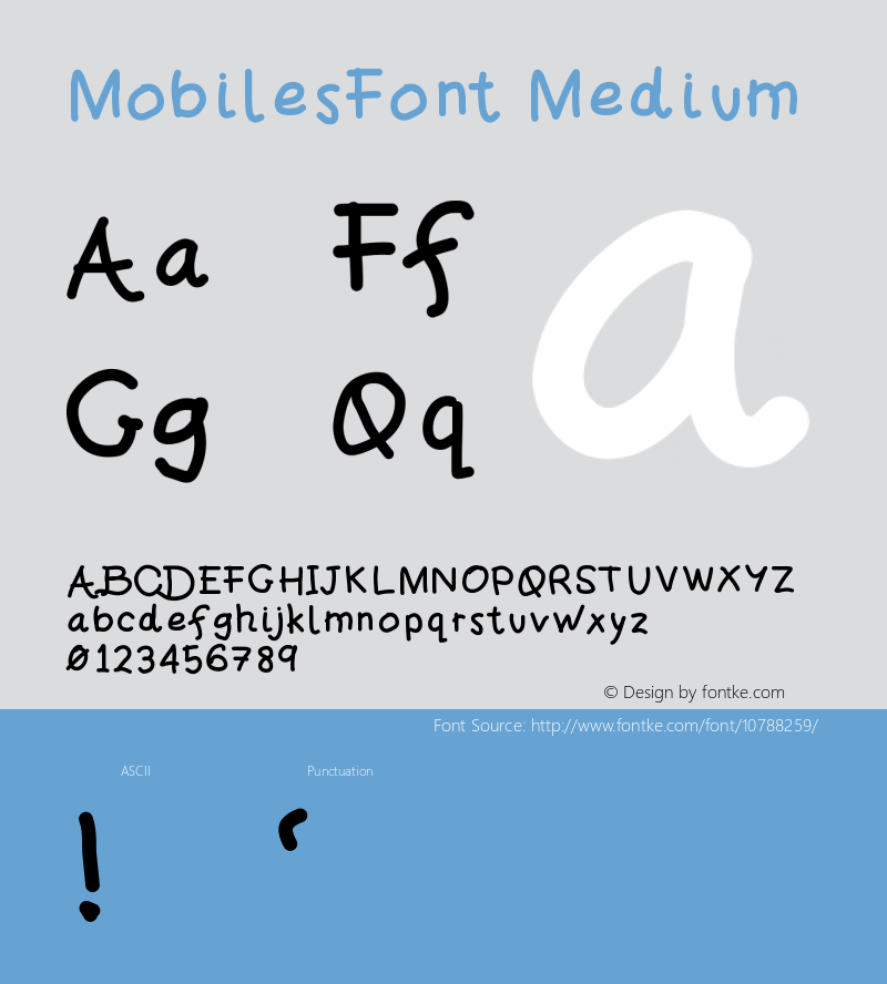 MobilesFont Medium Version 001.000 Font Sample