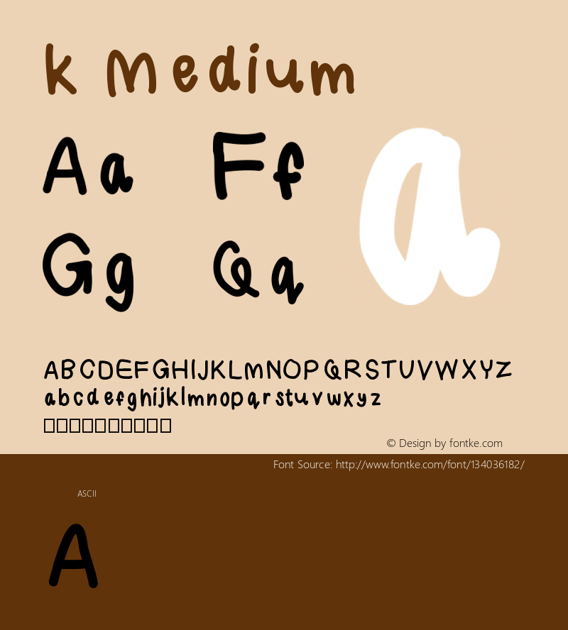 k Version 001.000 Font Sample