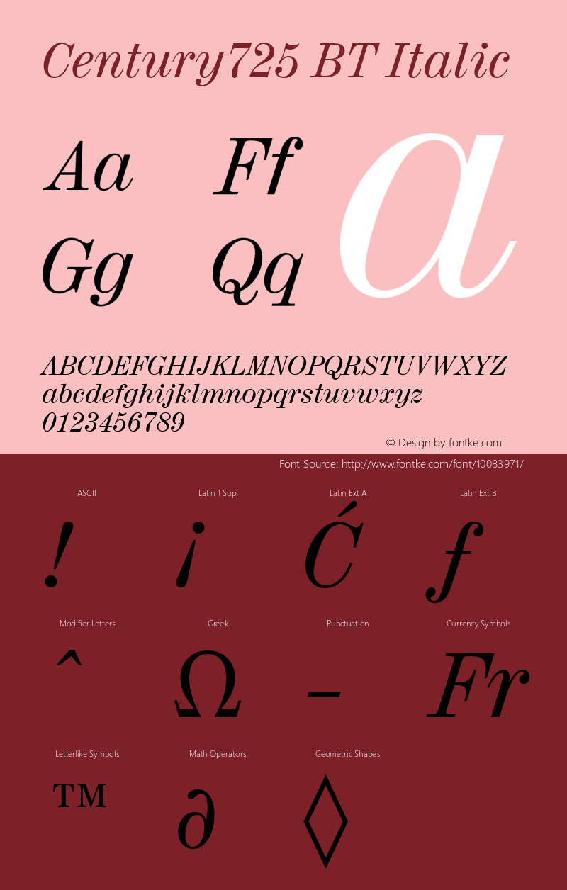 Century725 BT Italic mfgpctt-v1.52 Thursday, January 28, 1993 2:07:48 pm (EST) Font Sample