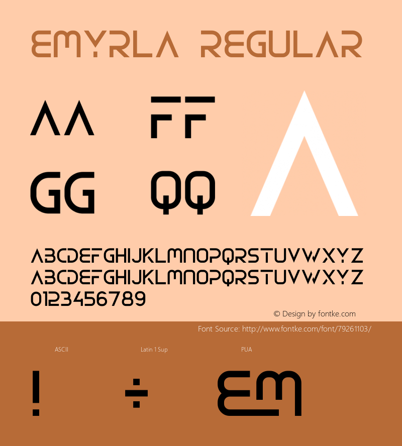 EMYRLA Version 001.000 Font Sample