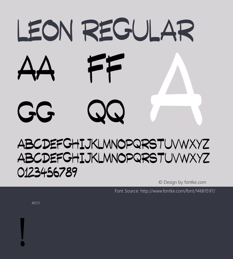 Leon Regular Version 1.000;PS 001.000;hotconv 1.0.70;makeotf.lib2.5.58329 Font Sample