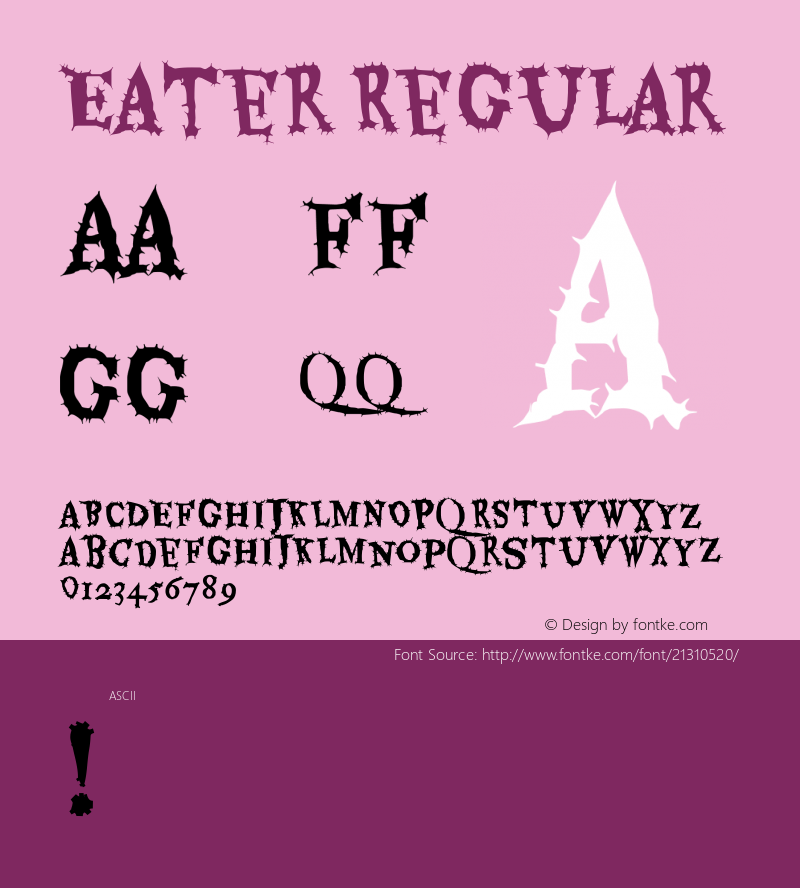 Eater Regular  Font Sample