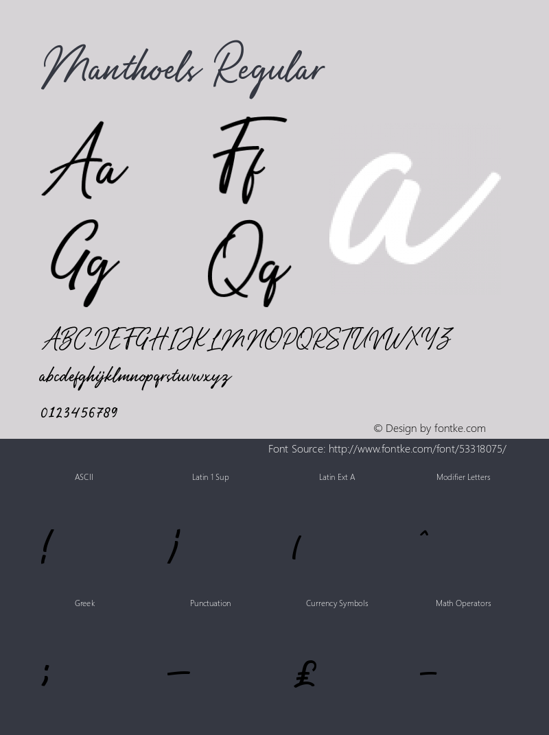 Manthoels Version 1.00;December 17, 2019;FontCreator 11.5.0.2427 32-bit Font Sample