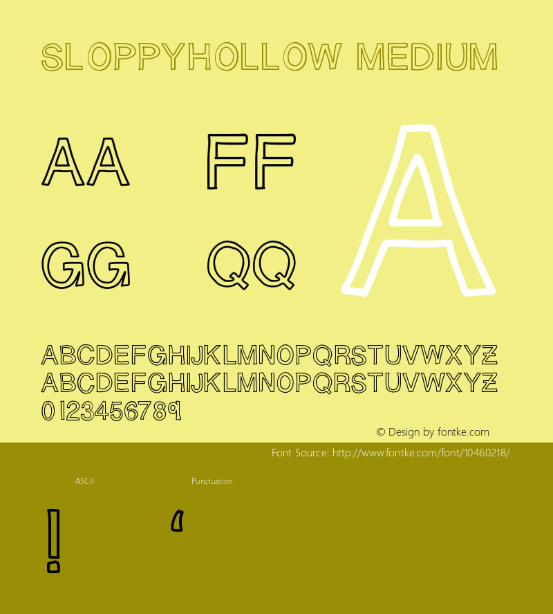 SloppyHollow Medium Version 001.000 Font Sample