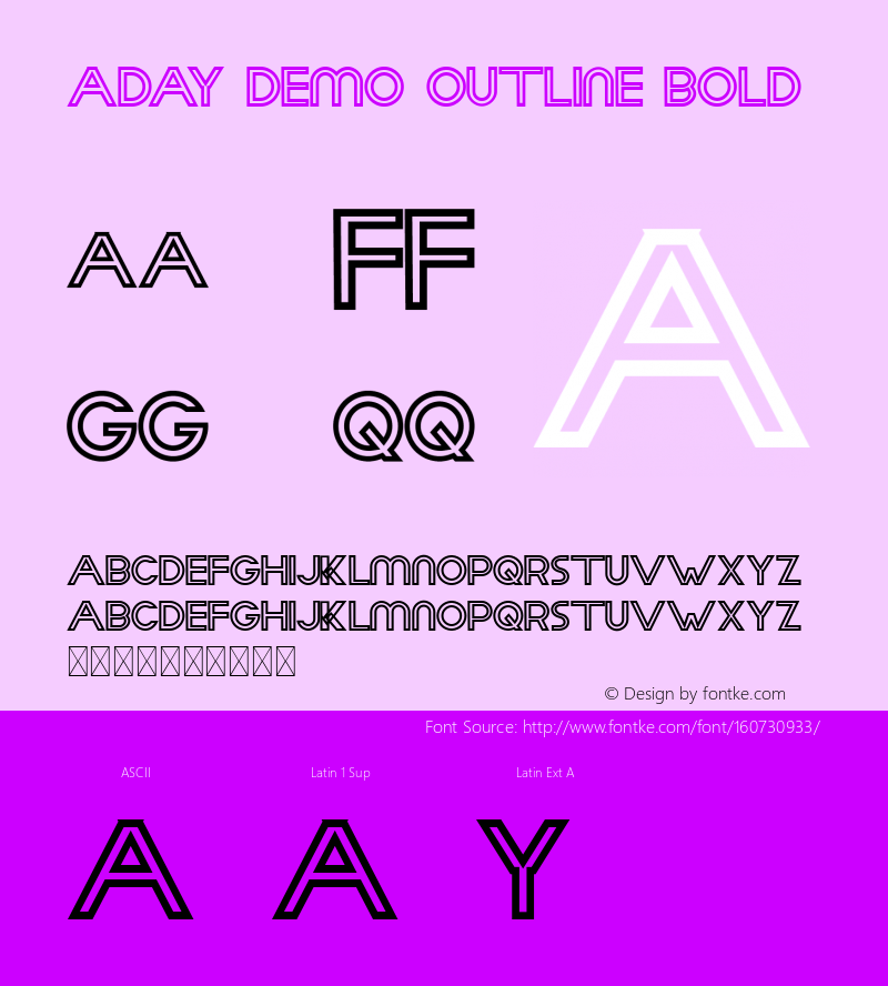 Aday Demo Outline Bold Version 1.001;Fontself Maker 3.5.1 Font Sample