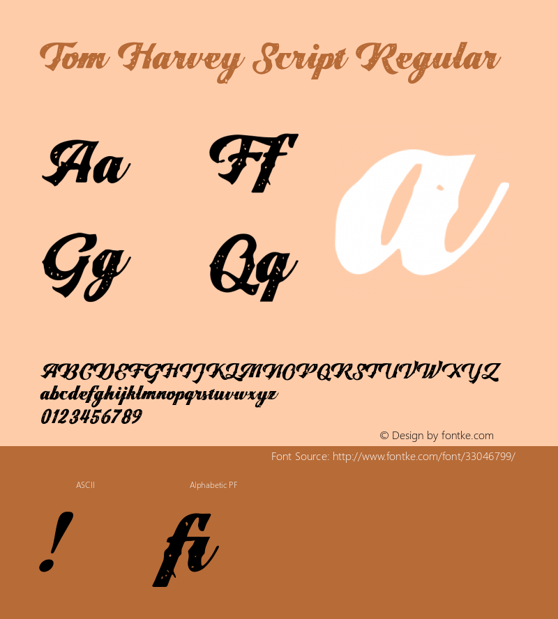 Tom Harvey Script Version 1.000 Font Sample