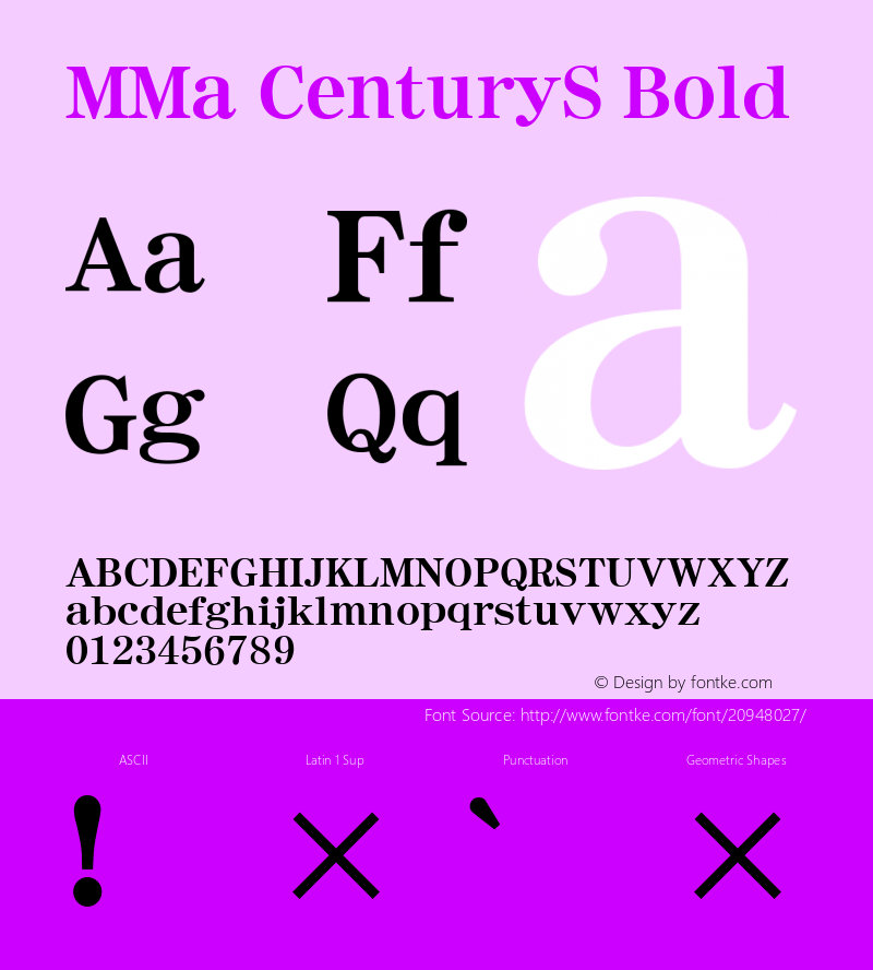 MMa CenturyS Bold Version 3.100;PS 001.000;hotconv 1.0.38;makeotf.lib1.6.5960 Font Sample