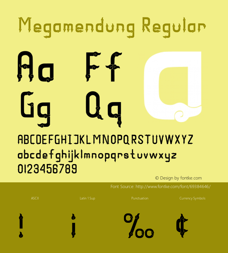 Megamendung Regular Version 001.026 Font Sample