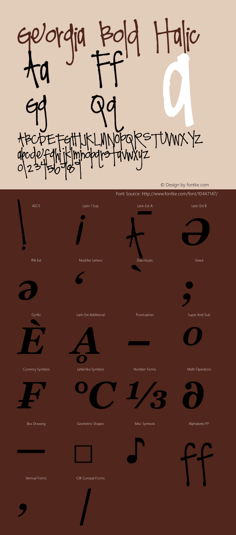 Georgia Bold Italic Version 5.00x-1 Font Sample