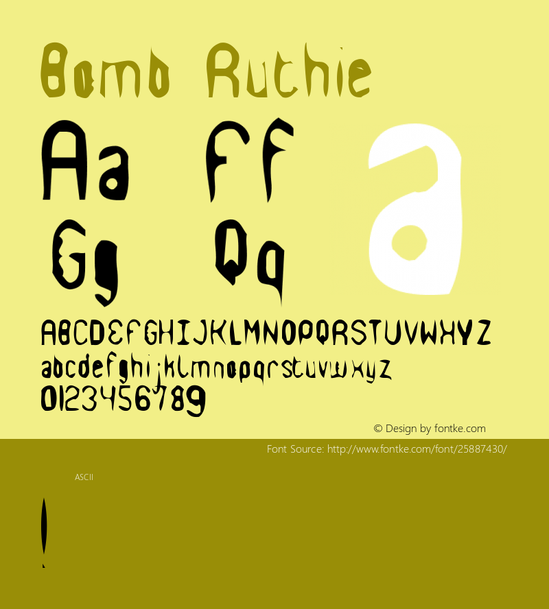 BombRuthie Version 001.000 Font Sample