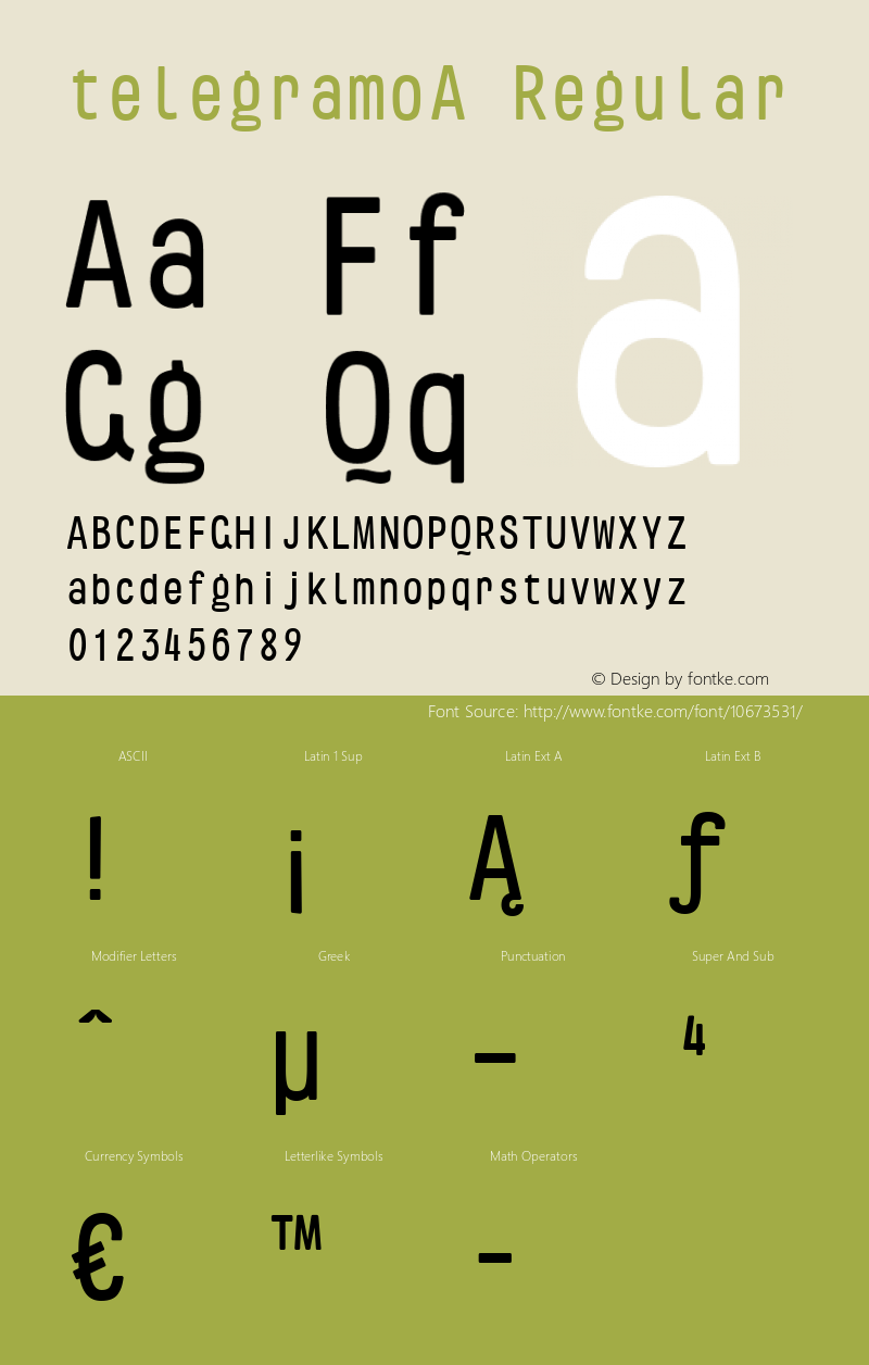 telegramoA Regular 1.000;com.myfonts.easy.volcano.telegramo.a-medium.wfkit2.version.3xWB Font Sample