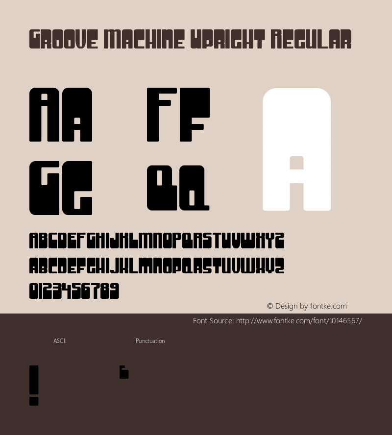 Groove Machine Upright Regular Macromedia Fontographer 4.1.5 3/24/99 Font Sample