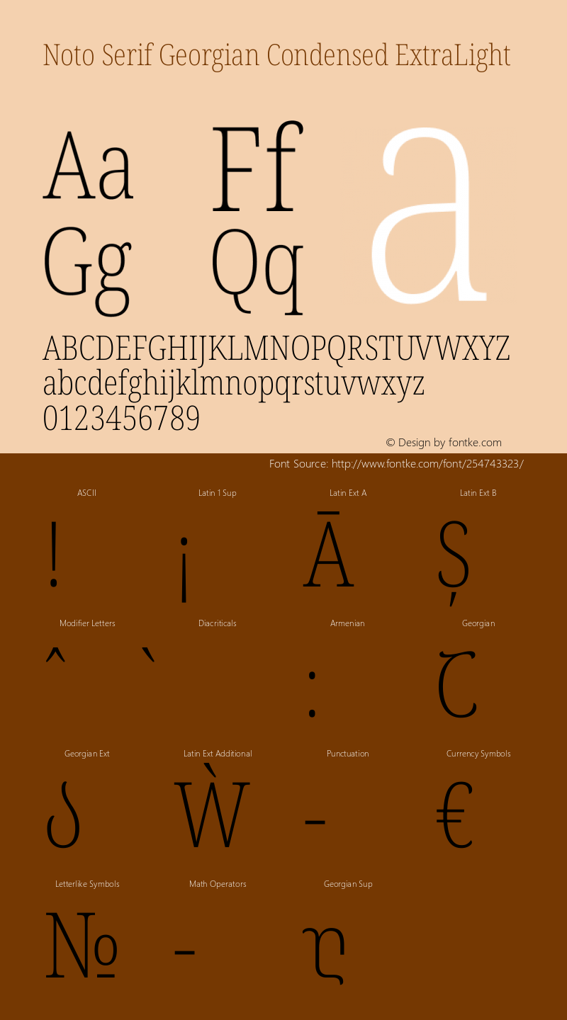 Noto Serif Georgian Condensed ExtraLight Version 2.003图片样张