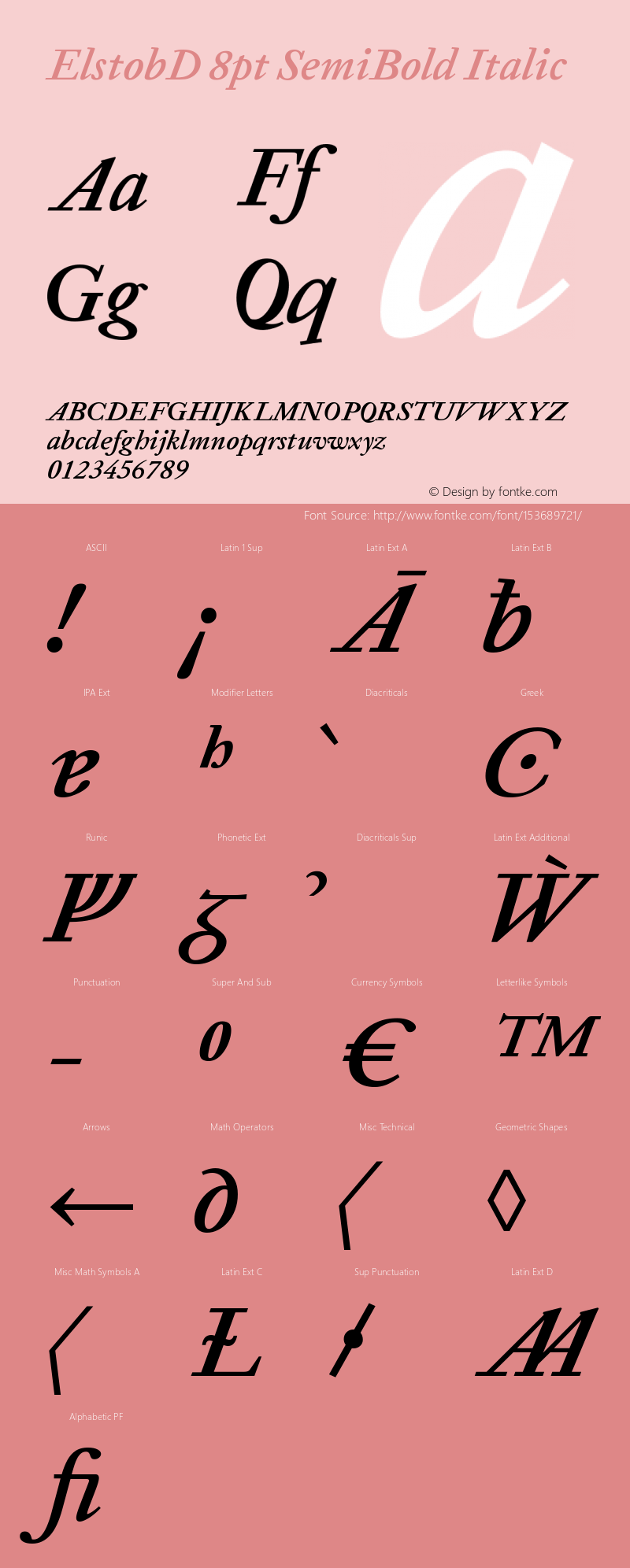 ElstobD 8pt SemiBold Italic Version 1.011; ttfautohint (v1.8.3) Font Sample