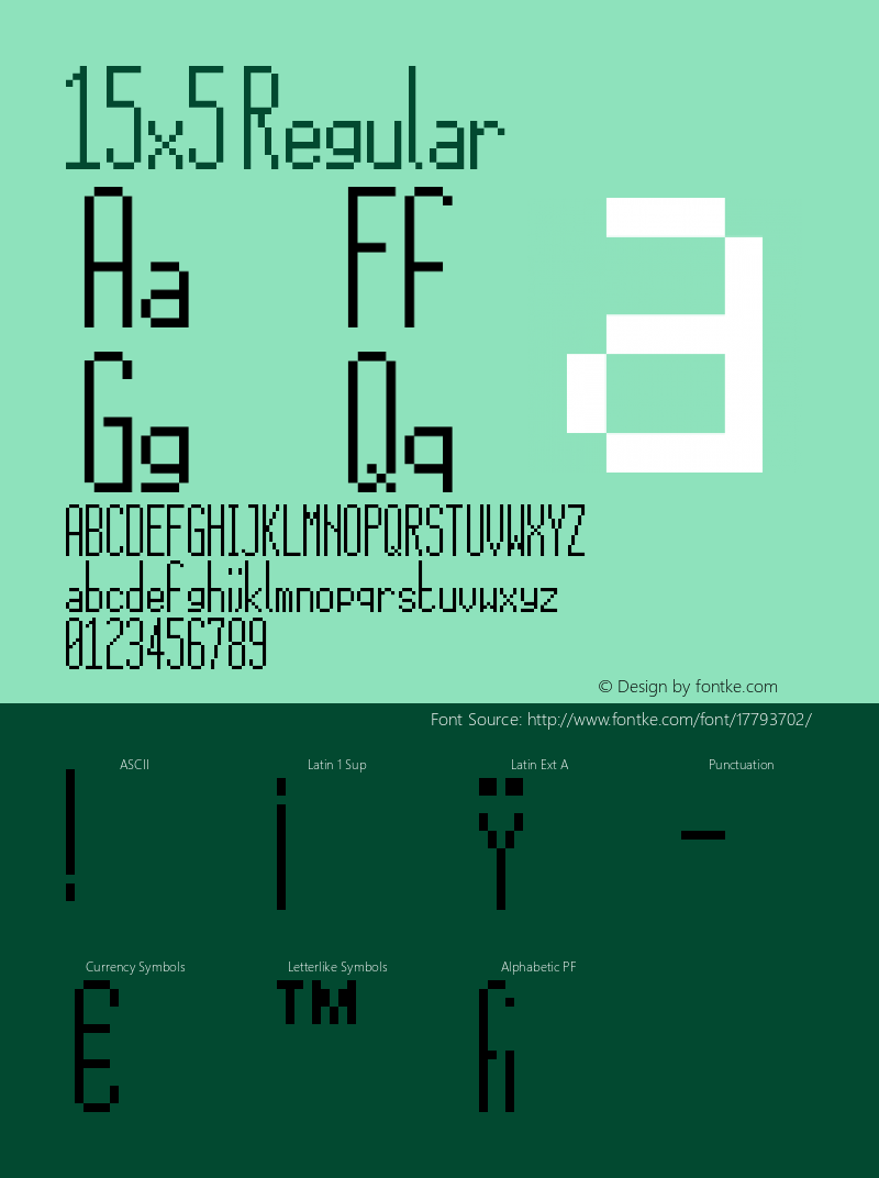 15x5 Regular Version 1.0 Font Sample