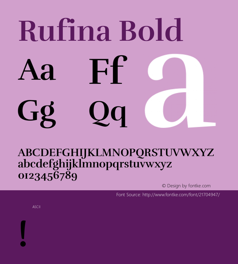 Rufina Version 1.0 Font Sample