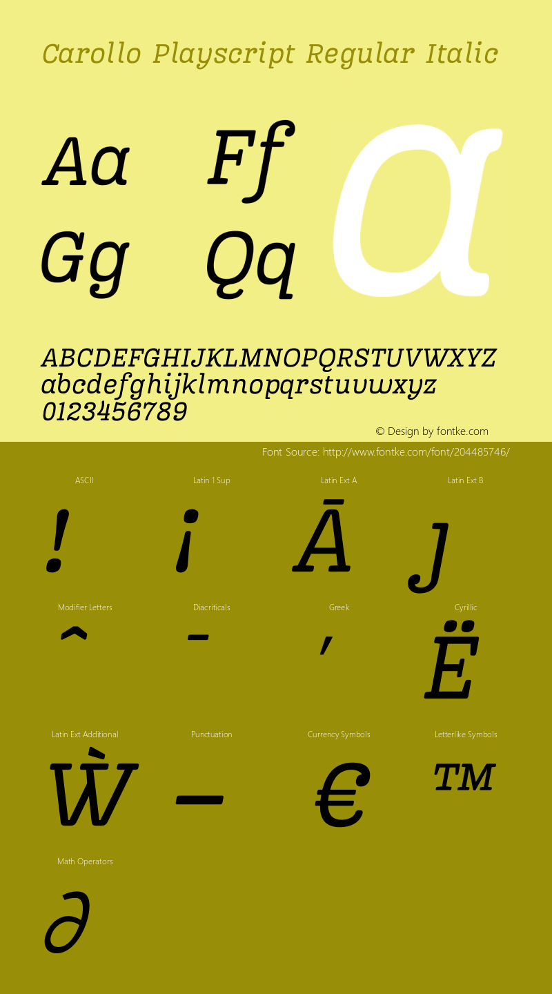 Carollo Playscript Regular Italic Version 1.000;FEAKit 1.0图片样张