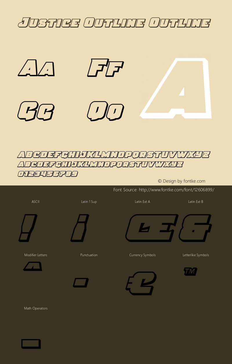 Justice Outline Outline Version 2.0; 2015 Font Sample