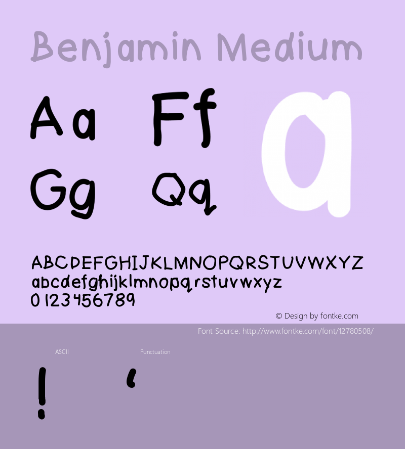 Benjamin Medium Version 001.000 Font Sample