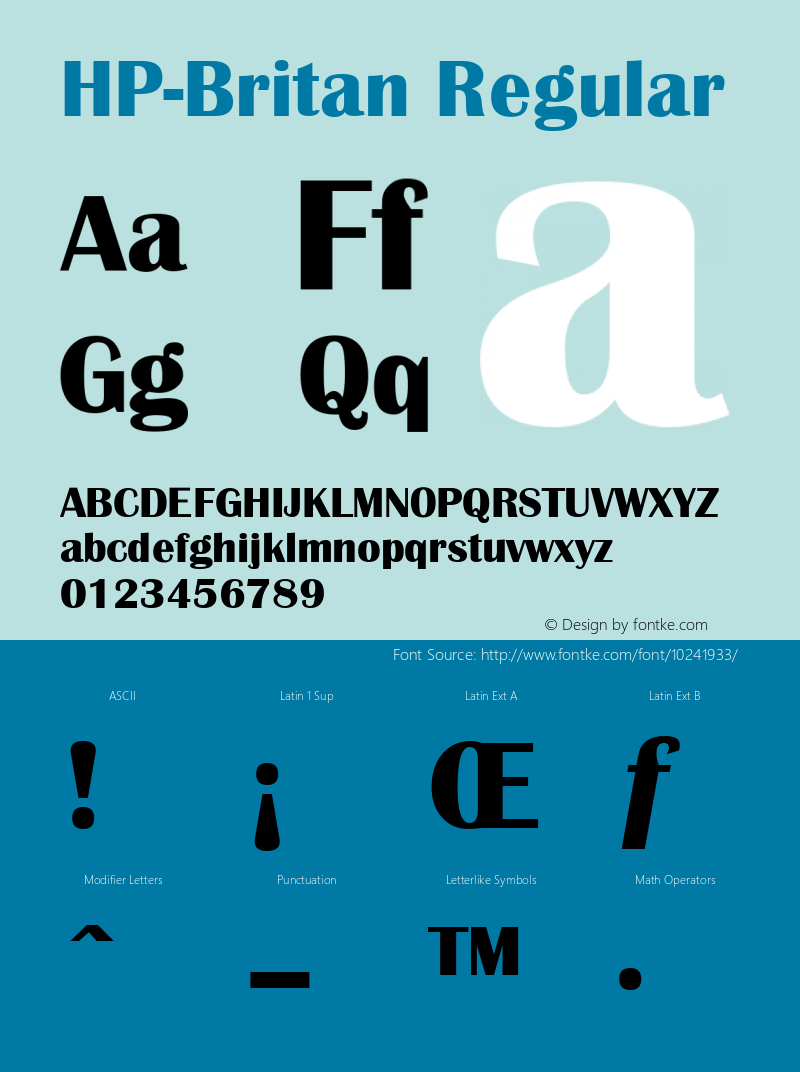 HP-Britan Regular 2 Font Sample