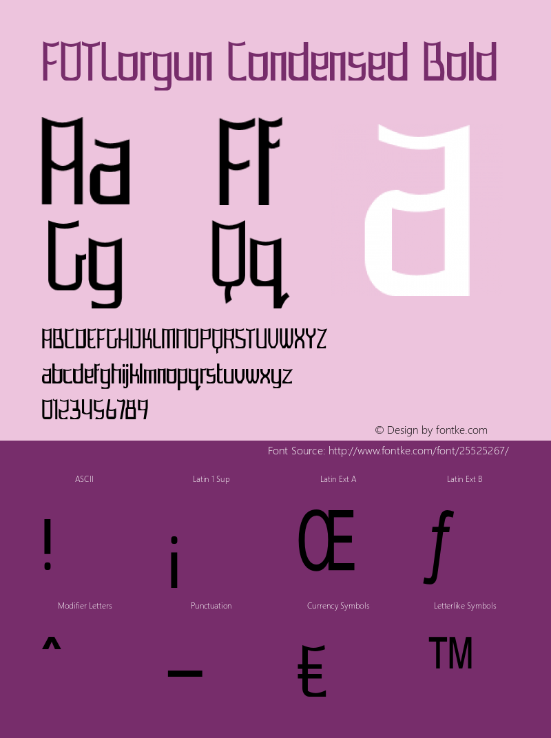 FOTLorgun-CondensedBold Version 1.000 Font Sample