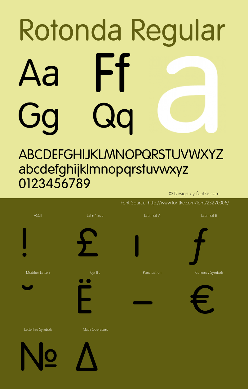 Rotonda-Regular Version 3.004 Font Sample