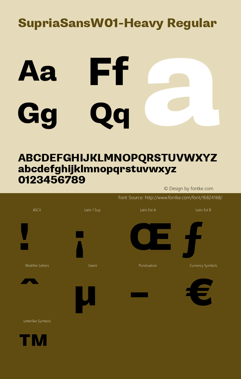 SupriaSansW01-Heavy Regular Version 1.00 Font Sample