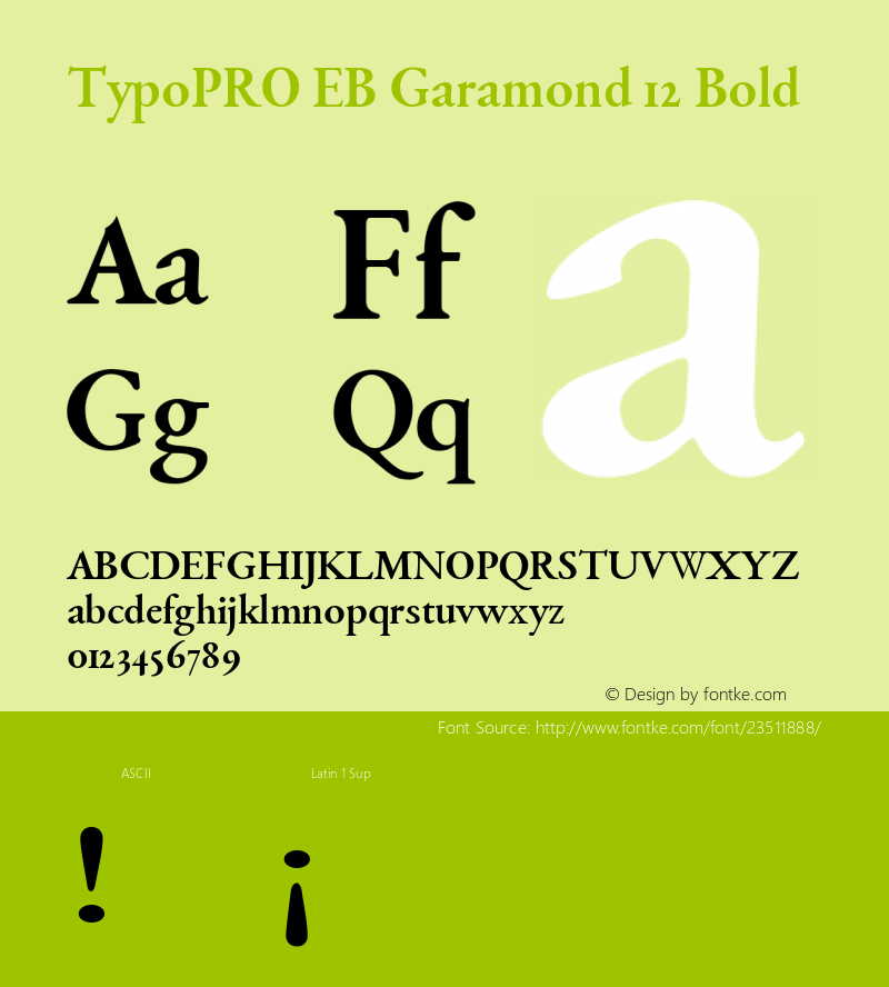 TypoPRO EB Garamond 12 Bold Version 000.014 Font Sample