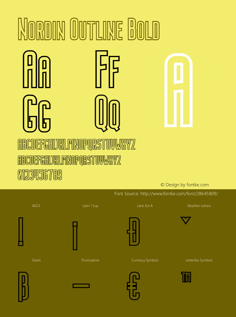 Nordin Outline Bold 1.0 Font Sample