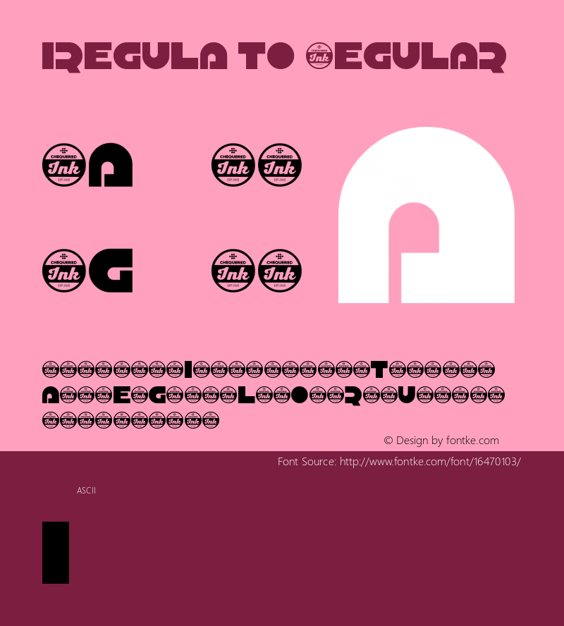 Iregula To Regular Version 1.00 March 10, 2016, initial release Font Sample