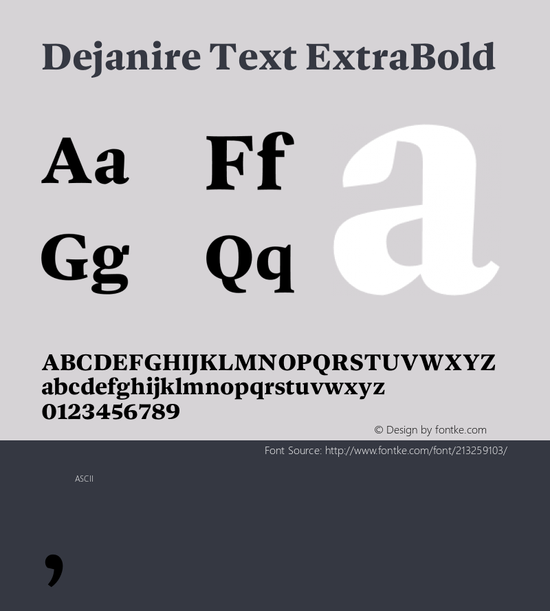 Dejanire Text ExtraBold Version 1.000图片样张