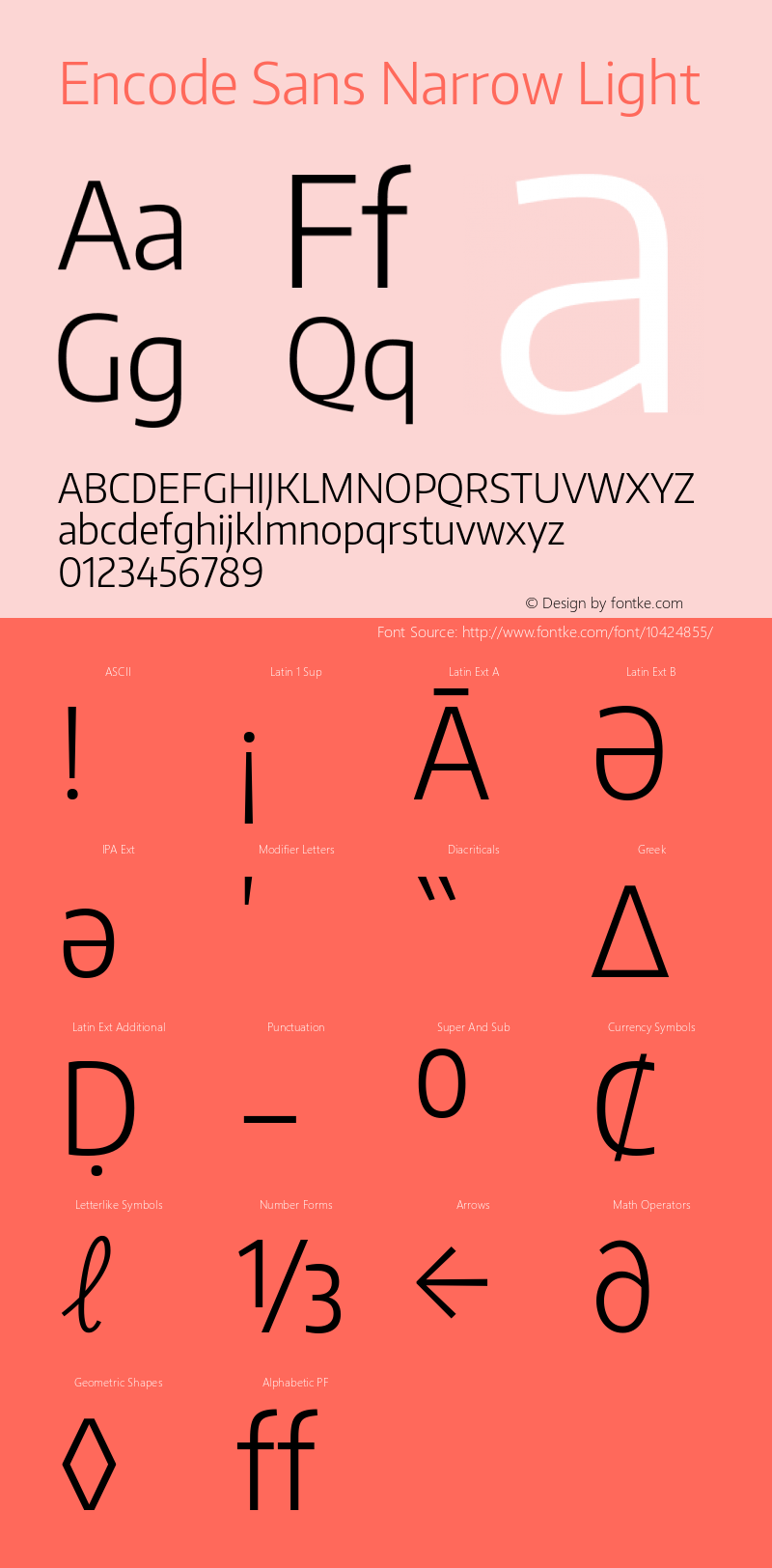 Encode Sans Narrow Light Version 1.000; ttfautohint (v1.00) -l 8 -r 50 -G 200 -x 14 -D latn -f none -w G Font Sample