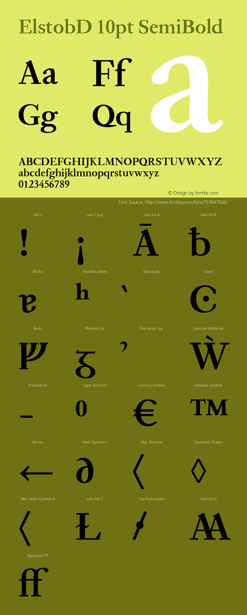 ElstobD 10pt SemiBold Version 1.011; ttfautohint (v1.8.3) Font Sample