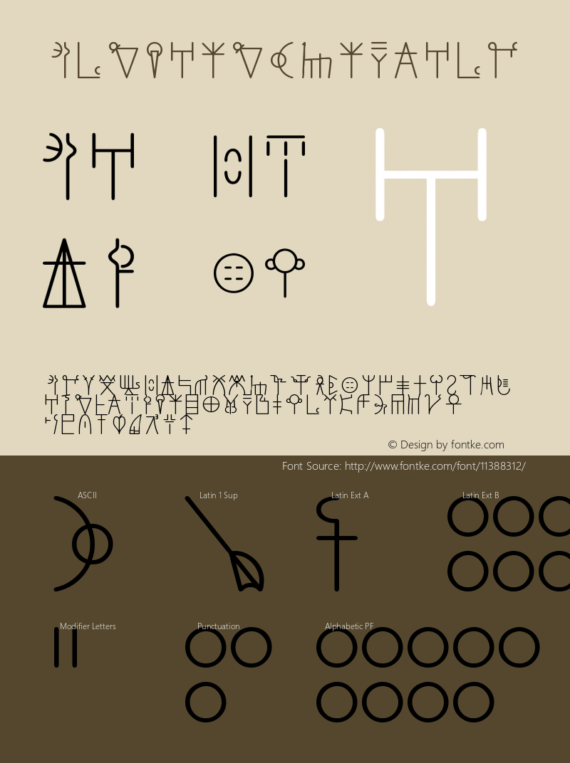 Archaic Linear-B Version 001.001 Font Sample
