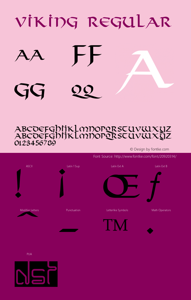 Viking Medium 1.24 Font Sample