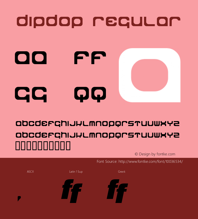 dipdop Regular Macromedia Fontographer 4.1 1997-06-16 Font Sample