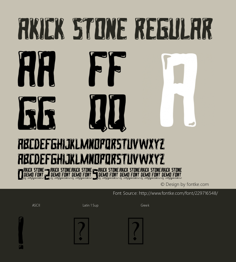 AKICK STONE Version 1.00;March 21, 2021;FontCreator 11.5.0.2422 64-bit图片样张