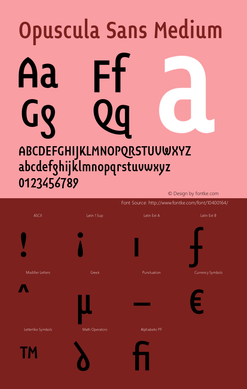 Opuscula Sans Medium 1.50 Font Sample