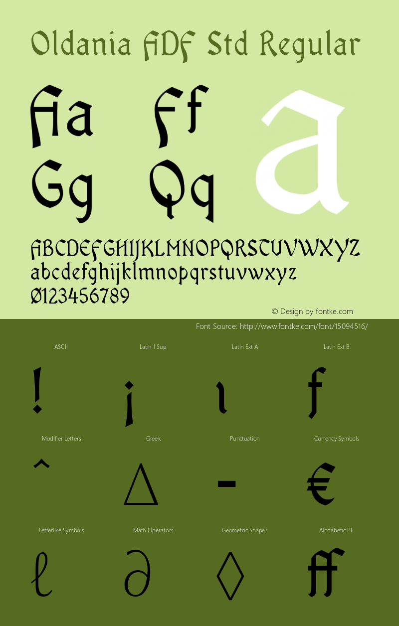 Oldania ADF Std Regular Version 1.007;FFEdit Font Sample