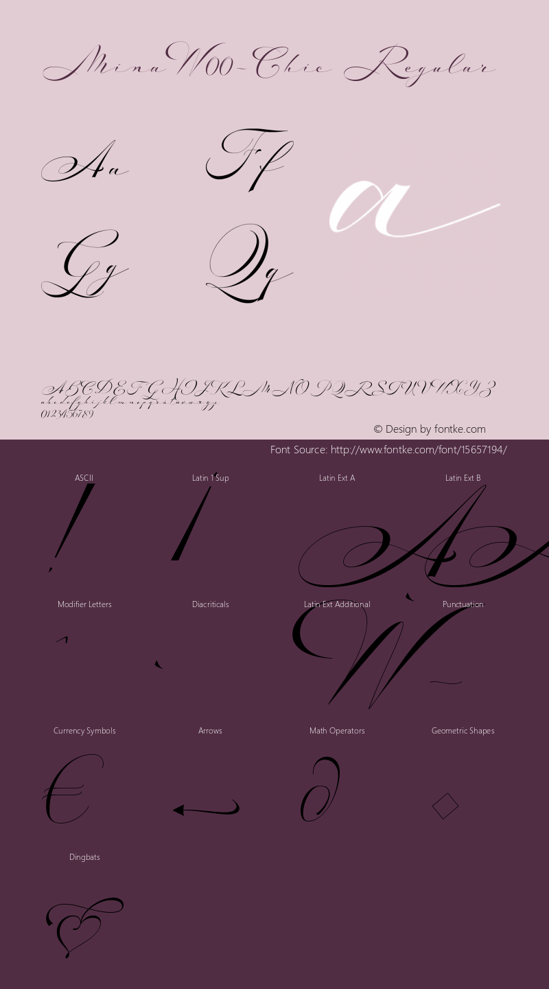 MinaW00-Chic Regular Version 1.11 Font Sample