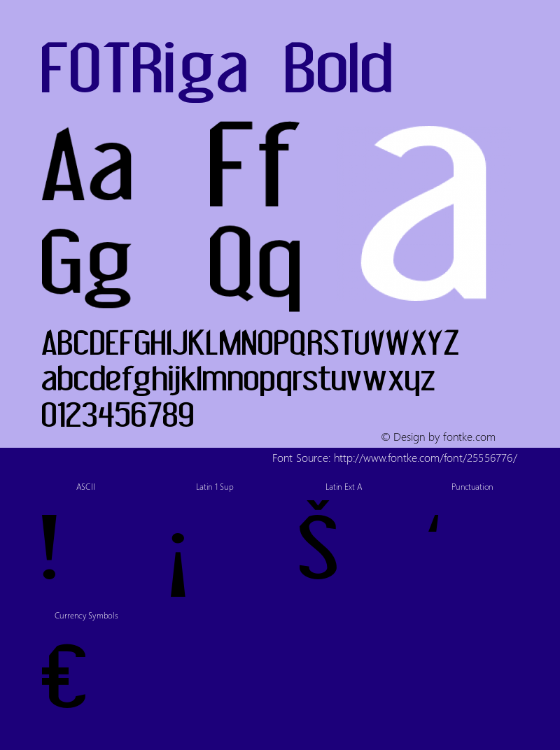 FOTRiga-Bold Version 1.000 Font Sample