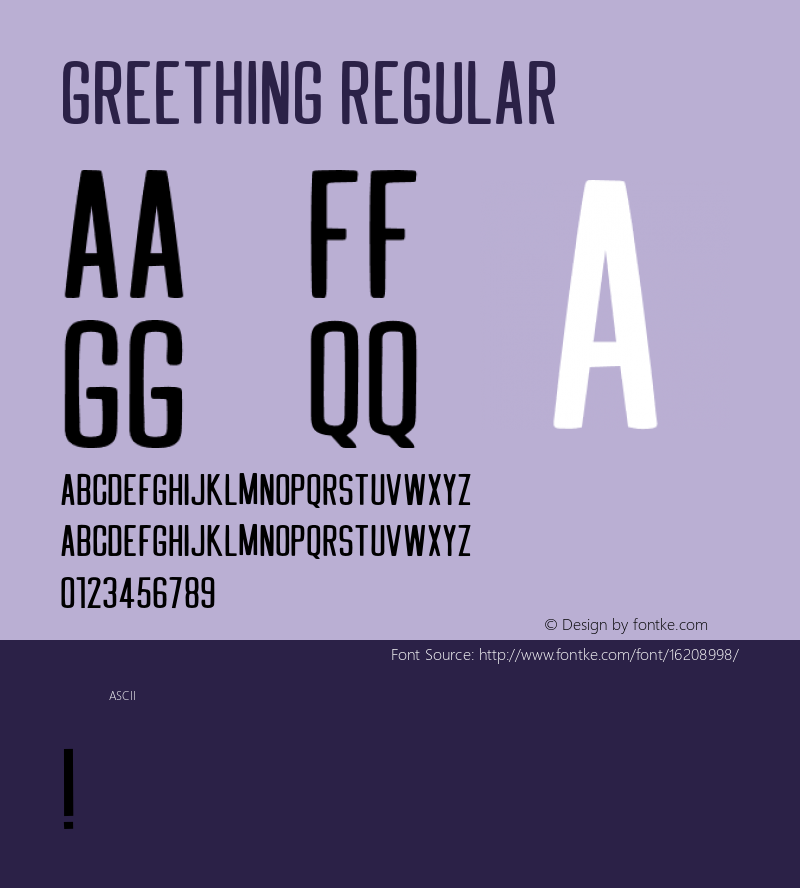 GREETHING Regular Version 1.000 Font Sample