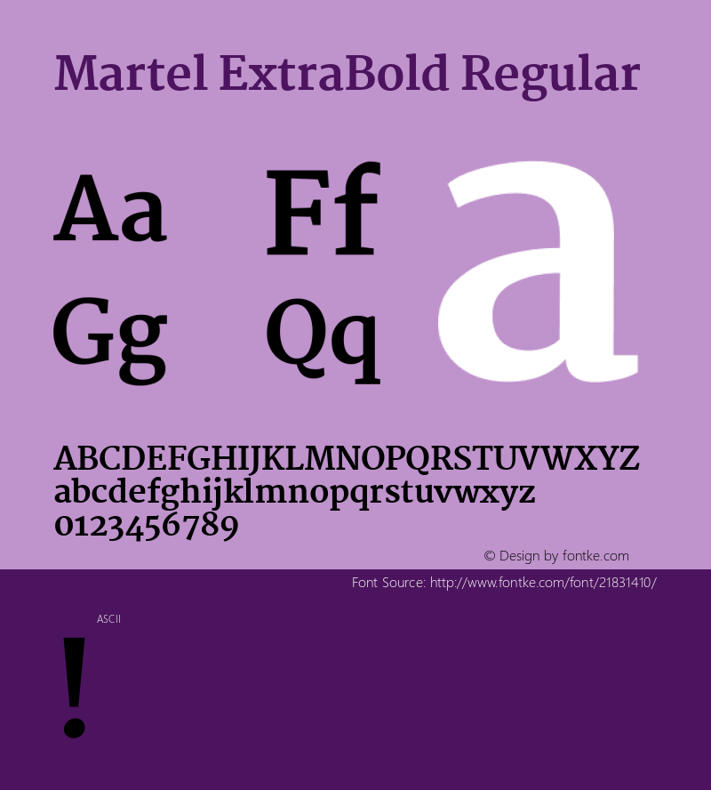 MartelExtraBold Version 1.0 Font Sample