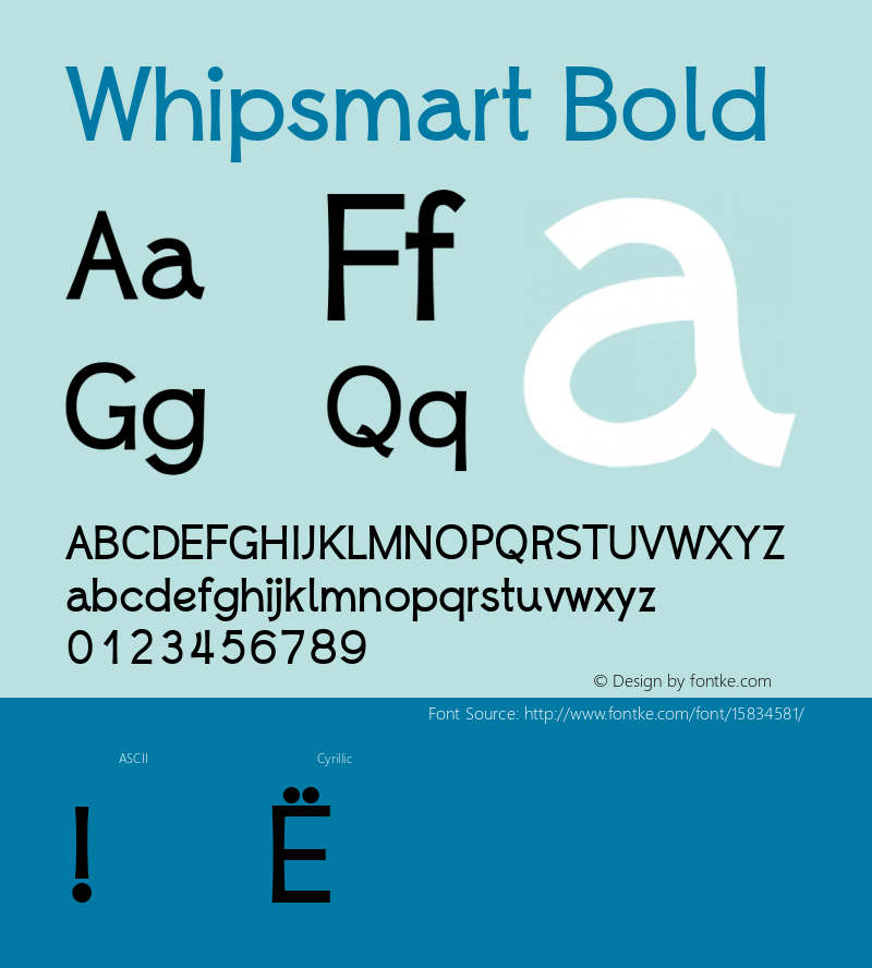 Whipsmart Bold Version 2.00 June 15, 2014; ttfautohint (v1.4.1) Font Sample