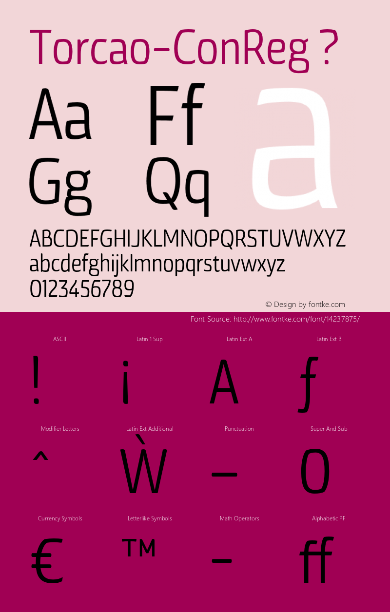 Torcao-ConReg ? Version 1.000;com.myfonts.insigne.torcao.con-regular.wfkit2.44E4 Font Sample