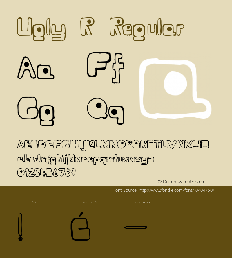 Ugly R Regular Macromedia Fontographer 4.1 25.5.2011. Font Sample