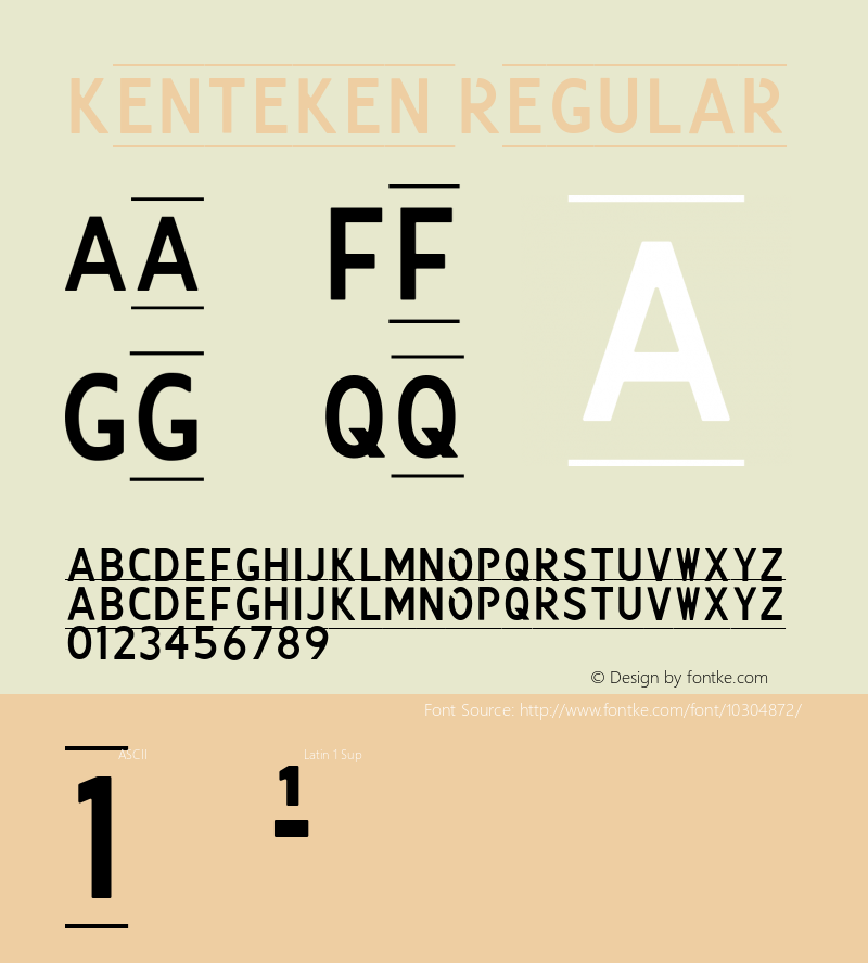 Kenteken Regular Version 1.0 Font Sample