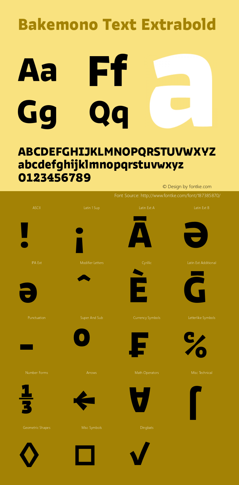 Bakemono Text Extrabold Version 2.000;FEAKit 1.0图片样张